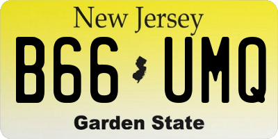 NJ license plate B66UMQ