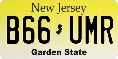 NJ license plate B66UMR