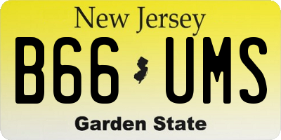 NJ license plate B66UMS