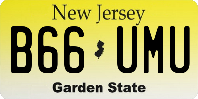 NJ license plate B66UMU