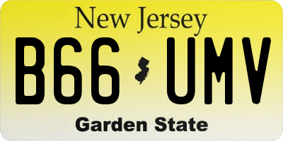 NJ license plate B66UMV