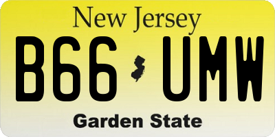 NJ license plate B66UMW