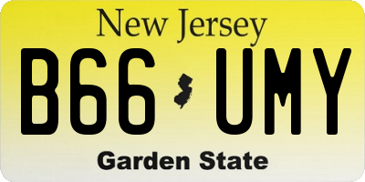 NJ license plate B66UMY