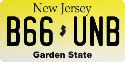 NJ license plate B66UNB