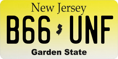 NJ license plate B66UNF