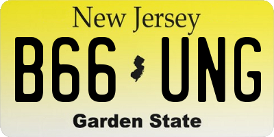 NJ license plate B66UNG