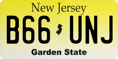 NJ license plate B66UNJ