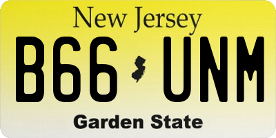 NJ license plate B66UNM
