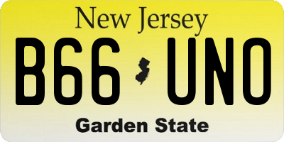NJ license plate B66UNO