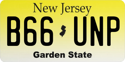 NJ license plate B66UNP