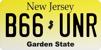 NJ license plate B66UNR