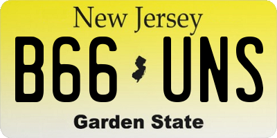 NJ license plate B66UNS