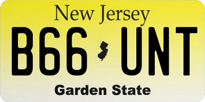 NJ license plate B66UNT