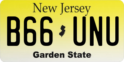 NJ license plate B66UNU