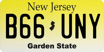NJ license plate B66UNY