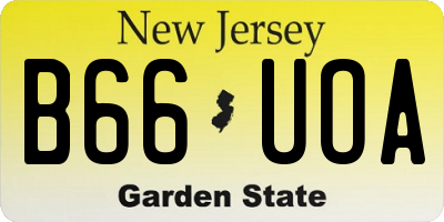 NJ license plate B66UOA