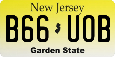 NJ license plate B66UOB