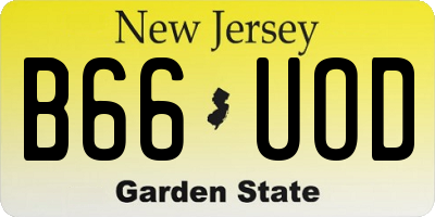 NJ license plate B66UOD