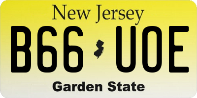 NJ license plate B66UOE