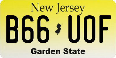 NJ license plate B66UOF