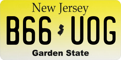 NJ license plate B66UOG