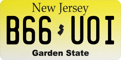 NJ license plate B66UOI