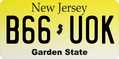 NJ license plate B66UOK