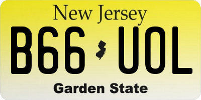 NJ license plate B66UOL