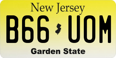 NJ license plate B66UOM
