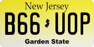 NJ license plate B66UOP