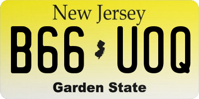 NJ license plate B66UOQ