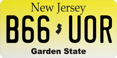 NJ license plate B66UOR