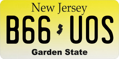 NJ license plate B66UOS
