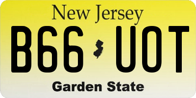 NJ license plate B66UOT