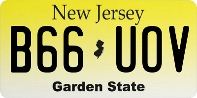 NJ license plate B66UOV