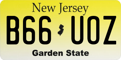 NJ license plate B66UOZ