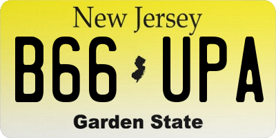 NJ license plate B66UPA