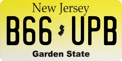 NJ license plate B66UPB