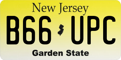 NJ license plate B66UPC