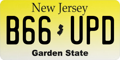 NJ license plate B66UPD