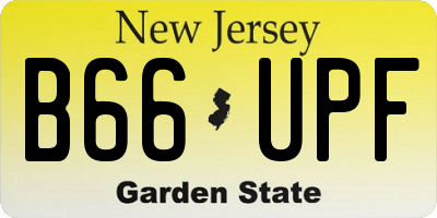 NJ license plate B66UPF