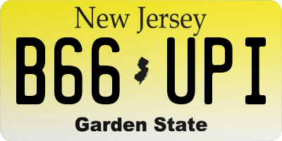 NJ license plate B66UPI