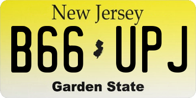 NJ license plate B66UPJ