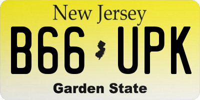 NJ license plate B66UPK