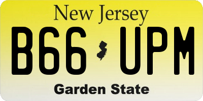 NJ license plate B66UPM
