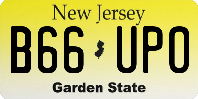 NJ license plate B66UPO