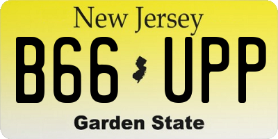 NJ license plate B66UPP