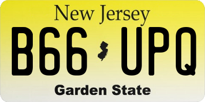NJ license plate B66UPQ