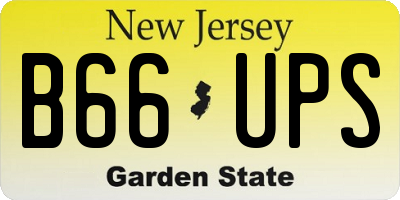 NJ license plate B66UPS