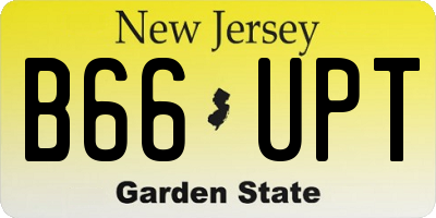 NJ license plate B66UPT